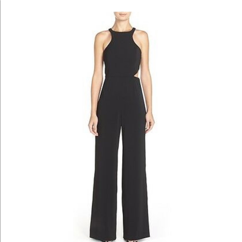 JAY GODFREY Cutout Jumpsuit Romper Black